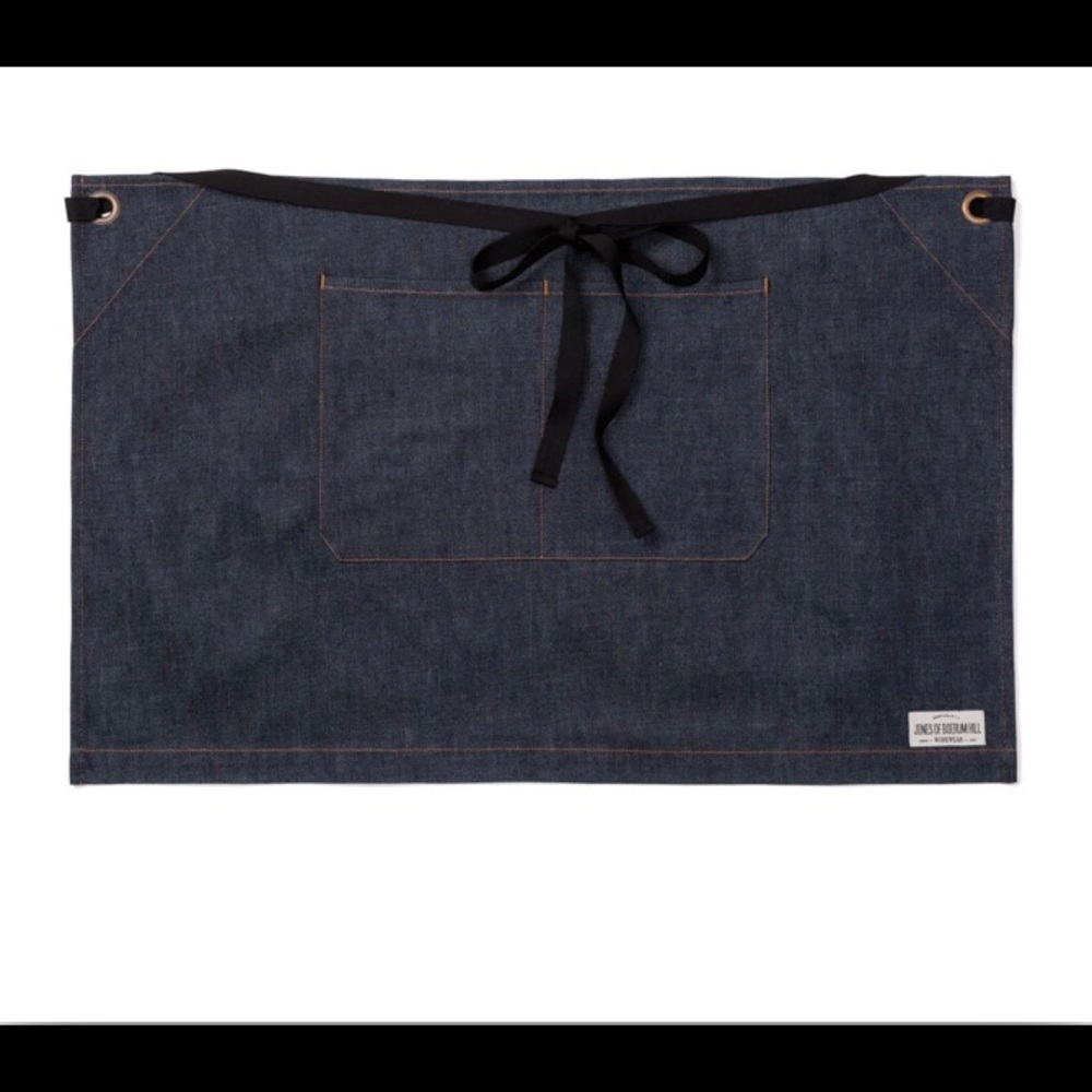 Reggie half apron, indigo denim